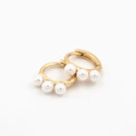 Tiny Pearl Hugger Hoops